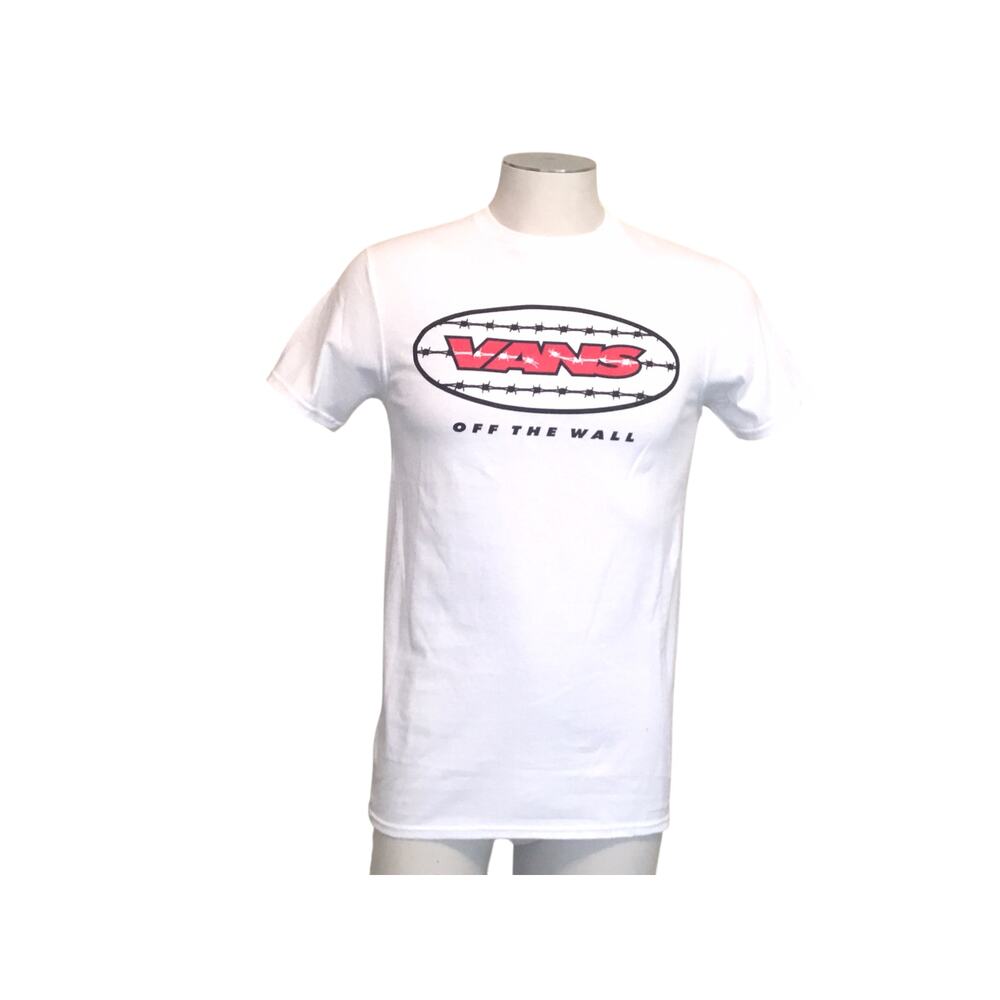Vans Off the Wall T-Shirt Barbed Wire Logo Red/Black NWT $24.00